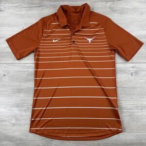 Texas Longhorns Polo Shirt Mens Small Orange White Striped Golf Performance Nike